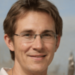 The photo shows Denis Horelov, a client for whom the agency developed a travel tech startup’s product